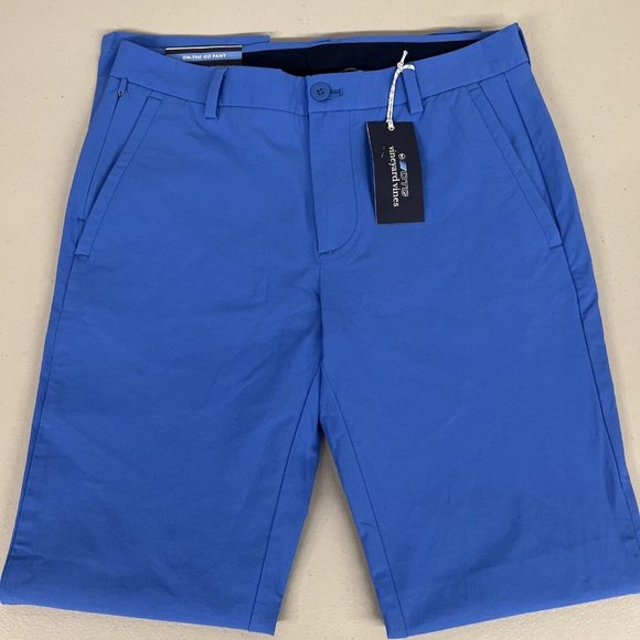 NEW 32/32 Vineyard Vines Performance On-The-Go 5 Pocket Pants ocean sky blue men - Picture 1 of 4